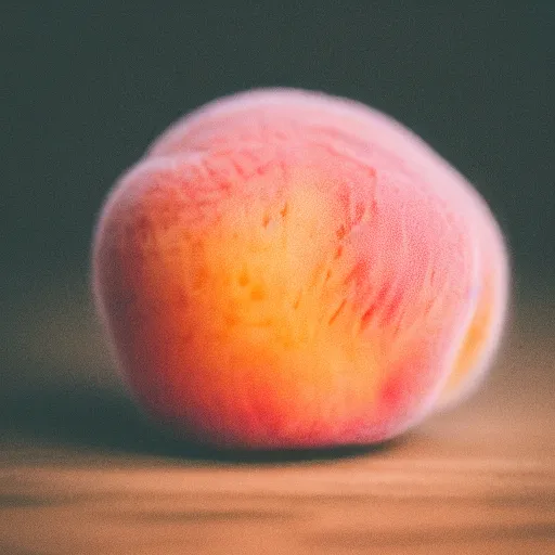 Image similar to a macro photo of a round peach's dry hairy skin, hyper realistic, hyper detailed, 35mm, very grainy film, pink volumetric studio lighting, bokeh, black background award winning shot, vogue magazine, cinematic, 8k, very closeup, elegant, tender, pastel