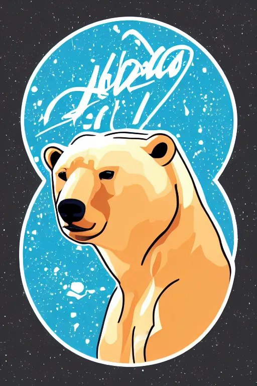 Image similar to Portrait of a polar bear, mafia, gangster, sticker, colorful, illustration, highly detailed, simple, smooth and clean vector curves, no jagged lines, vector art, smooth