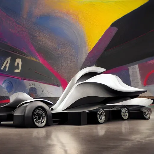 Image similar to sci-fi cars trucks motorcycles 50% of canvas in center and wall near structure on the coronation of napoleon and digital billboard photogrammetry point cloud in the middle and everything in style of zaha hadid and suprematism forms painting done by jeremy geddes art unreal engine 5 keyshot octane artstation trending in style of blade runner 2049 2017 ultra high detail ultra photo realistic 8k 16k in plastic dark tilt shift