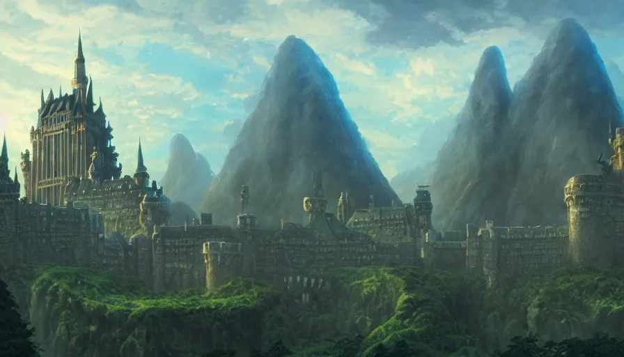 Minas Tirith as a modern, futuristic city. Digital Art