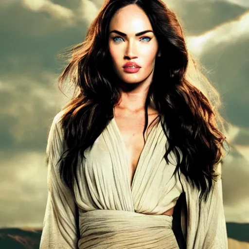 Prompt: first shot of megan fox in star wars reboot, ( eos 5 ds r, iso 1 0 0, f / 8, 1 / 1 2 5, 8 4 mm, postprocessed, crisp face, facial features )
