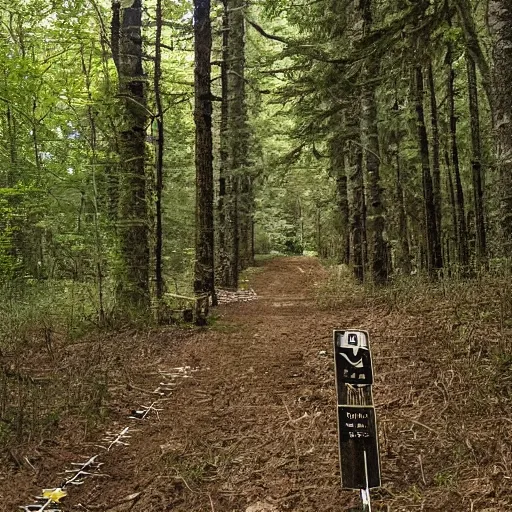 Image similar to you spot two dead horses spawled about fifty feet ahead of you, blocking the path. each has several black - feathered arrows sticking out of it. the woods press close to the trail here, with a steep embarkment and dense thickets on either side.