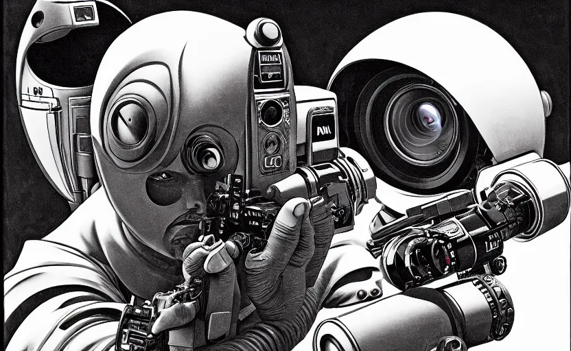 Prompt: nikon camera d 3 5 0 0. by rembrant, battle angel alita, ralph mcquarrie, aluminum, 1 6 6 7