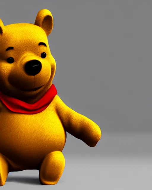 Image similar to full body 3d render of winnie-the-pooh dressed in a suit as a funko pop, studio lighting, white background, blender, trending on artstation, 8k, highly detailed