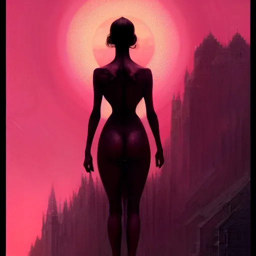 Image similar to symmetry!! portrait of a silhouette of a woman in the world of z bruce pennington, horror, fashion, dark!! intricate, elegant, highly detailed, digital painting, artstation, concept art, smooth, sharp focus, illustration, art by artgerm and greg rutkowski and alphonse mucha