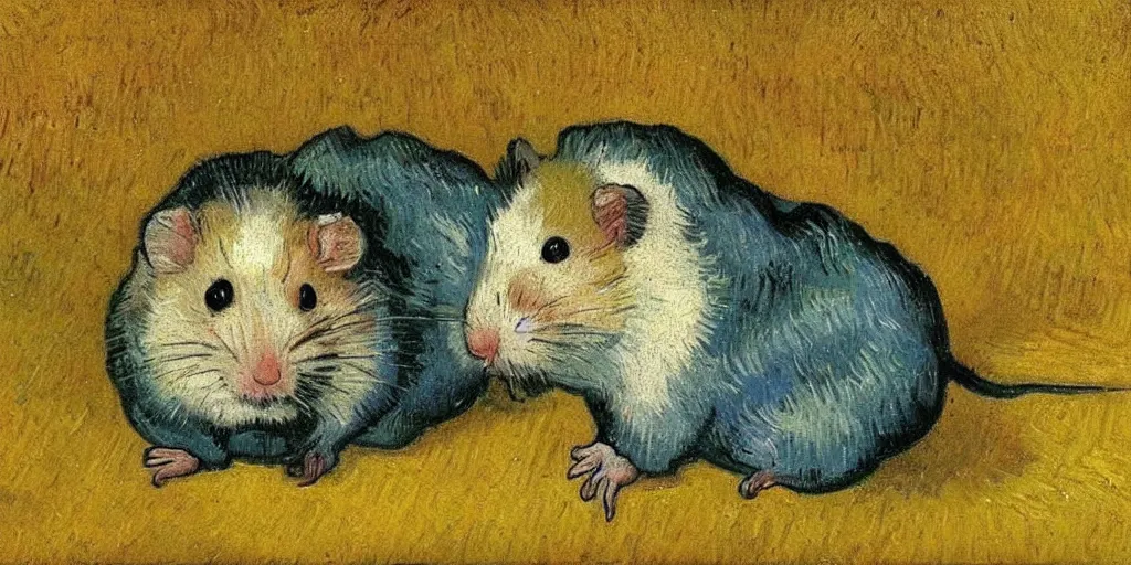 Prompt: a hamster, by vincent van gogh