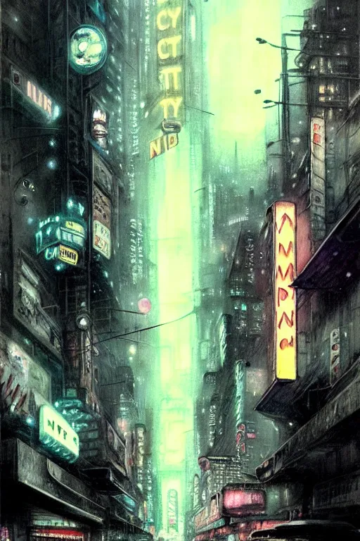 Prompt: ( ( ( ( ( 1 9 5 0 s retro blade runner city night scene with neon. muted colors. ) ) ) ) ) by jean - baptiste monge!!!!!!!!!!!!!!!!!!!!!!!!!!!!!!