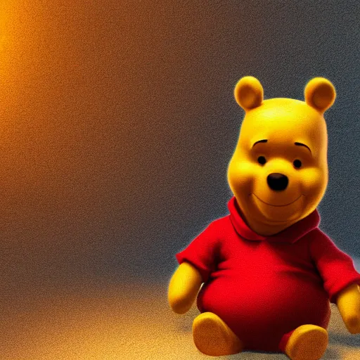 Prompt: maya render of winnie the pooh, 3d digital art, studio lighting
