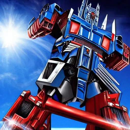 Image similar to optimus prime transforming into a truck