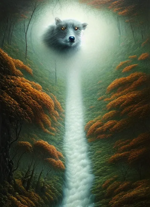 Image similar to a hyper-detailed 3d render like a Oil painting of Nature witnessing itself through all animals, surrealism!!!!! surreal concept art, beautiful!!!!, lifelike, photorealistic, digital painting, aesthetic, smooth, sharp focus, Artstation HD, by Greg Rutkowski, Chris Tulloch McCabe, Valentina Remenar and Asher Duran,