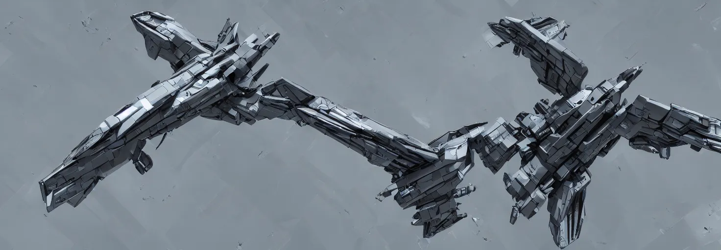 Image similar to symmetry!! a mechanized eagle with it's wings spread, gunmetal grey, top down view!! mecha, jet fighter, space shuttle, robotic, highly detailed, artstation, super realistic, unreal engine