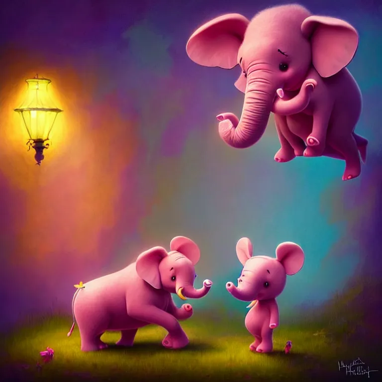 Image similar to epic professional digital art of heffalump, cheery, happy, fun, optimistic, cheerful ambient lighting, leesha hannigan, wayne haag, reyna rochin, ignacio fernandez rios, mark ryden, iris van herpen, best on artstation, cgsociety, epic, stunning, gorgeous, much wow, cinematic, masterpiece