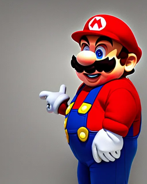 Prompt: Danny DeVito dressed as Super Mario, cinematic, Super Mario costume, studio light, 8K