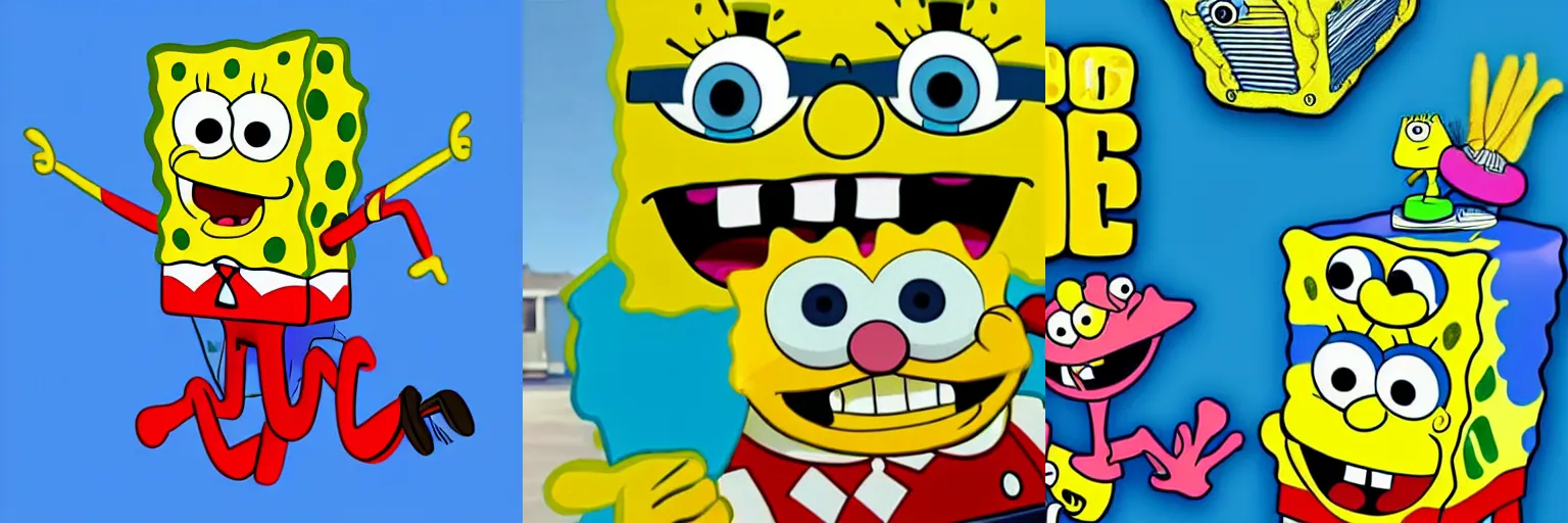 Prompt: SpongeBob in the style of sesame street