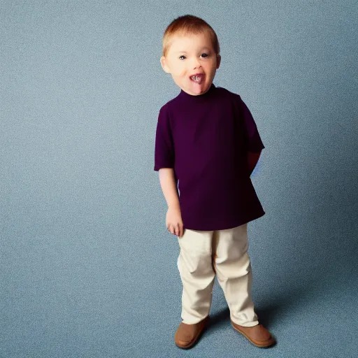 Prompt: a 4 year old kid on a white background standing