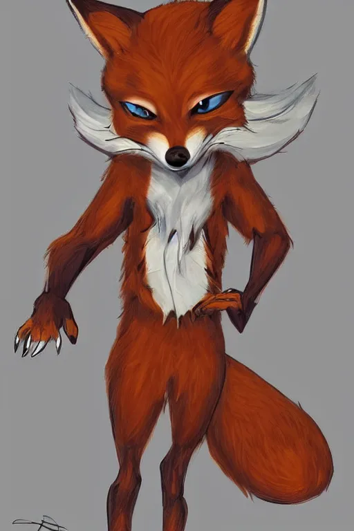 Image similar to an anthropomorphic fox, fursona!!! by don bluth, by kawacy, trending on artstation, full body