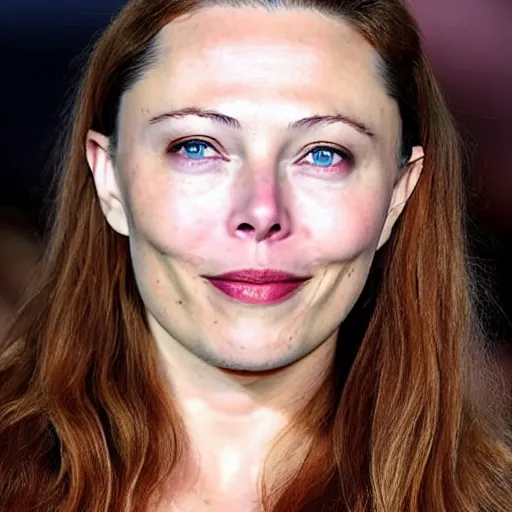 Image similar to ( elon musk ) have a face of scarlet johanson. symmetric face, coherent face, coherent eyes, symmetric eyes