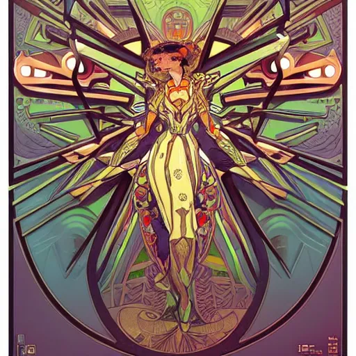 Image similar to isometric view mecha video game intricate, elegant, highly detailed, art deco, sharp focus, illustration, art by alphonse mucha