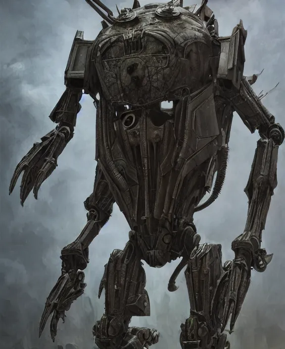 Image similar to a heavily armoured insectoid mech, by hr giger and beksinski and stephan martiniere, 4 k resolution, detailed, 3 d render, unreal engine, octane render, trending on artstation
