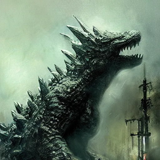 Image similar to legendary godzilla by jeremy mann