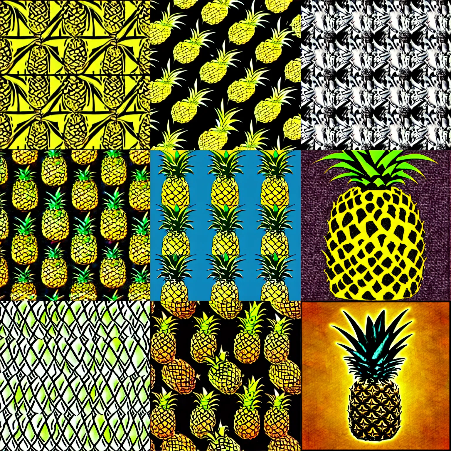 Image similar to pineapple, stereogram, digital artwork