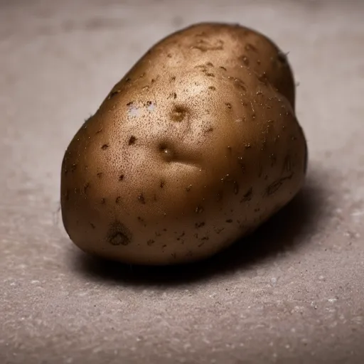 Image similar to A photo of a potato taking a shower.