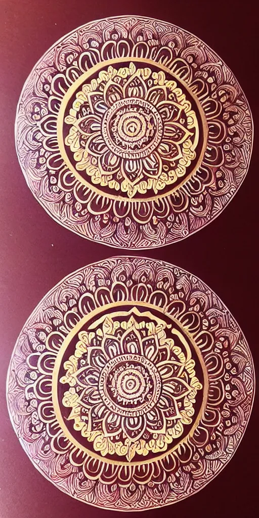 Prompt: a very intricate gaint lotus mandala half painted