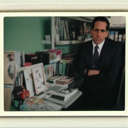 Image similar to michael scott on polaroid