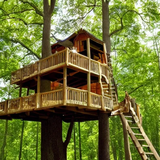 Prompt: majestic tree house