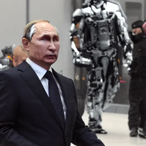 Image similar to Vladimir Putin as Cyberpunk