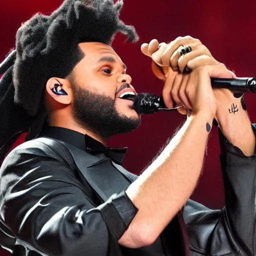 Prompt: the weeknd as black panther