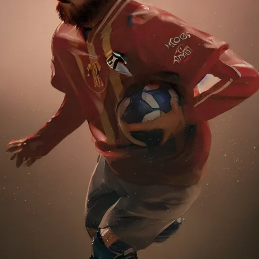 Prompt: lionel messi with glasses looking to a rainy sky, designed by peter andrew jones and pixar, photorealistic, 3 d render, award winning render, unreal engine, octane render, studio lighting, 8 k, hd, dustin nguyen, akihiko yoshida, greg tocchini, greg rutkowski, cliff chiang