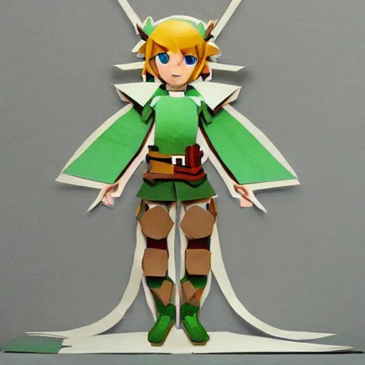 Image similar to a paper model of linkle, paper modeling art.