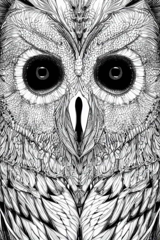 Image similar to a white bone owl, symmetrical, highly detailed, digital art, sharp focus, skeleton, trending on art station