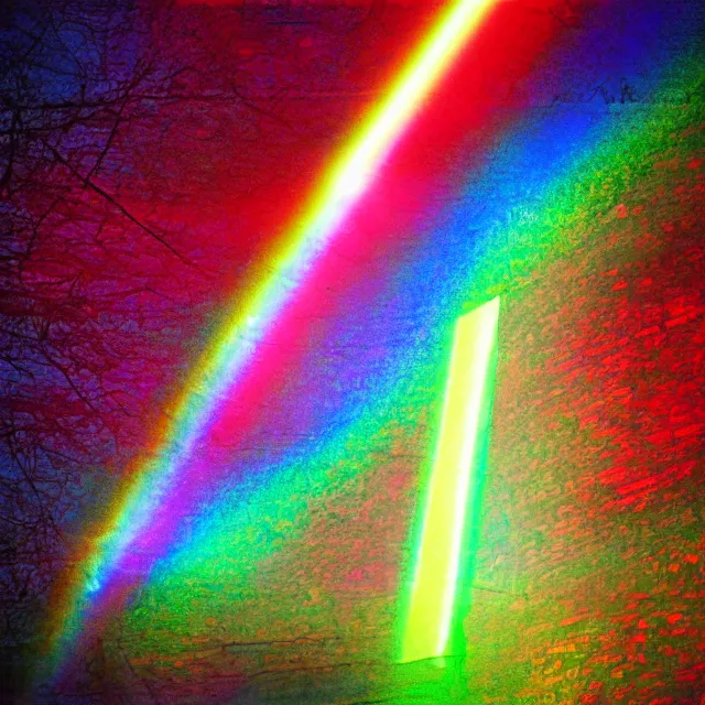 Image similar to rainbow beam of shiny light, vintage