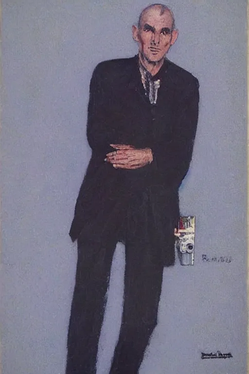 Image similar to “portrait of Australian singer-songwriter Paul Kelly, by Robert McGinnis”