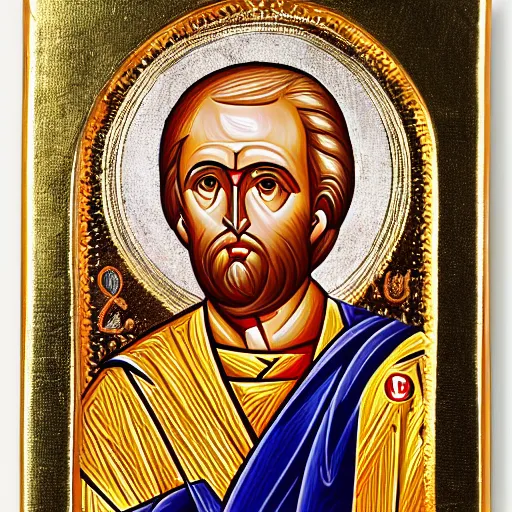 Image similar to byzantine icon of joe biden as basileus