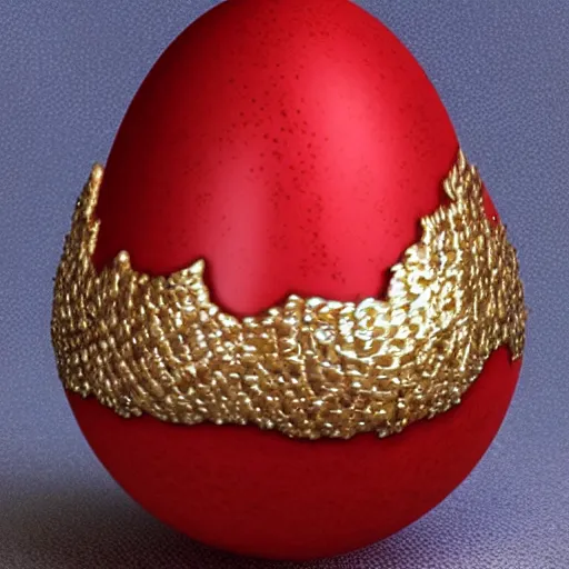 Image similar to red dragon egg, hyper detailed, hyper realistic, sparkling, jewel, game of thrones, symmetrical, 8 k, scales