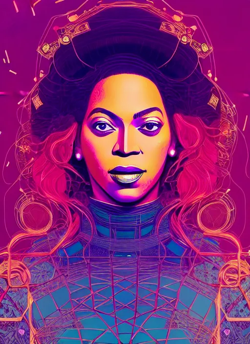 Prompt: portrait of beyonce, epic, anime, artstation winner by victo ngai, kilian eng and by jake parker, by conrad roset, swirly vibrant color lines, winning award masterpiece, fantastically gaudy, aesthetic octane render, 8 k hd resolution