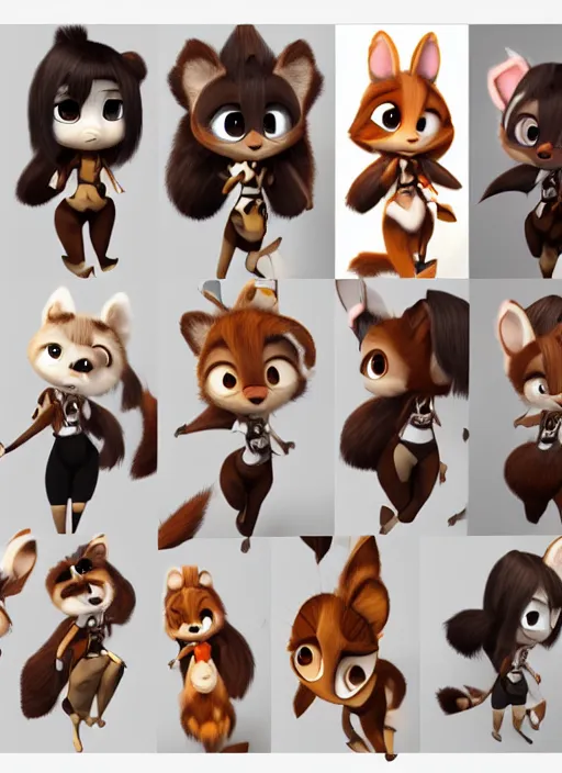 Image similar to female furry mini cute style, character adoptable, highly detailed, rendered, ray - tracing, cgi animated, 3 d demo reel avatar, style of maple story and zootopia, maple story spirit girl, good spirit, dark skin, cool clothes, soft shade, soft lighting
