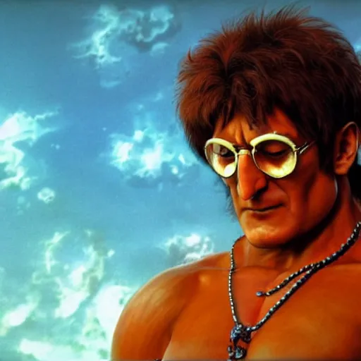 Image similar to john lennon as dhalsim street fighter, ultra realistic, concept art, intricate details, highly detailed, photorealistic, octane render, 8 k, unreal engine, art by frank frazetta, simon bisley, brom