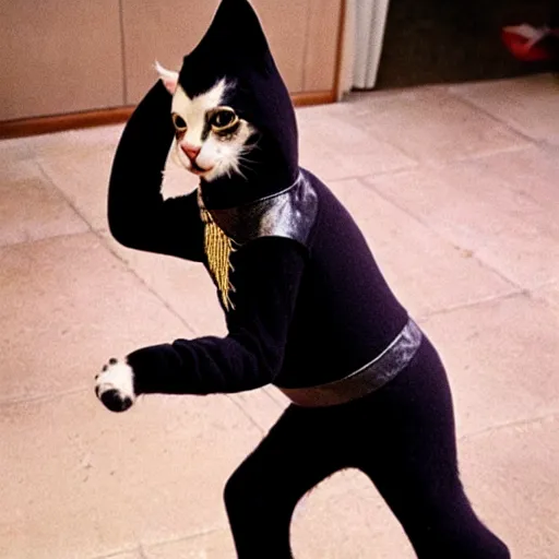 Image similar to michael jackson in a cat suit