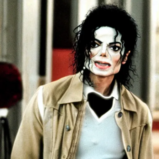 Image similar to still of michael jackson in a horror movie, 4 k, 8 k