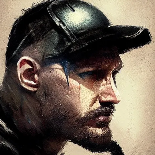 Prompt: “Portrait of Tom Hardy by Greg Rutkowski, young, attractive, highly detailed portrait, scifi, digital painting, artstation, concept art, smooth, sharp foccus ilustration, Artstation HQ”