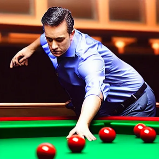 Prompt: snooker made of water