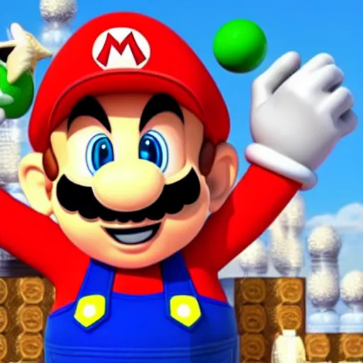 Image similar to Super Mario becomes morbidly obese after eating too many mushrooms, 4k, cartoon, realistic