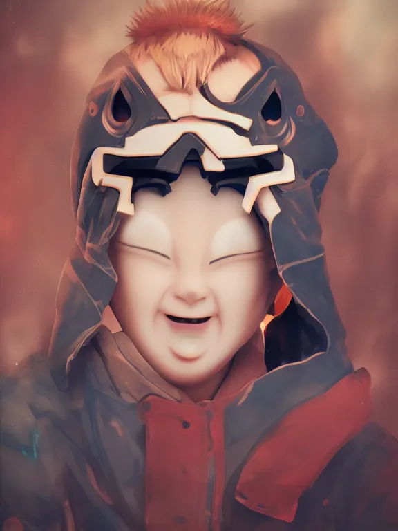 Image similar to Medama-Oyaji boy. cyclops kigurumi mask. Realistic. Key Art. Fantasy Illustration. award winning, Artstation, intricate details, Hyperdetailed, 8k resolution. Kawaii. Octane Render. Hyper Real