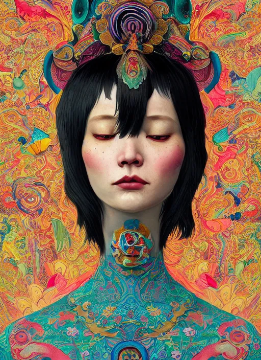 Image similar to tibetan :: by Martine Johanna and Simon Stålenhag and Chie Yoshii and Casey Weldon and Guillermo del toro :: ornate, dynamic, particulate, rich colors, intricate, elegant, highly detailed, centered, artstation, smooth, sharp focus, octane render, 3d