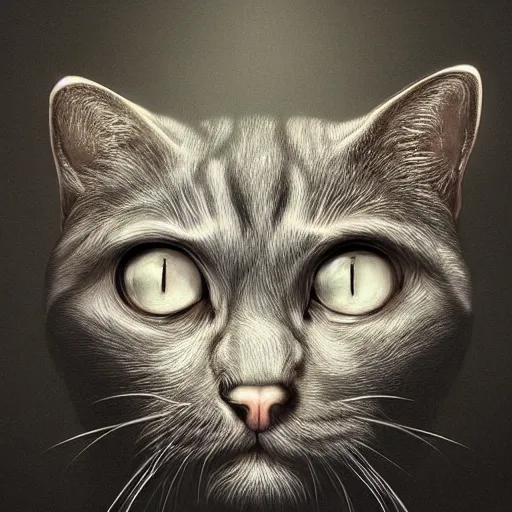 Image similar to Schrodinger cat, quantum mechanics, Surrealism, highly detailed, smooth, artstation, digital illustration