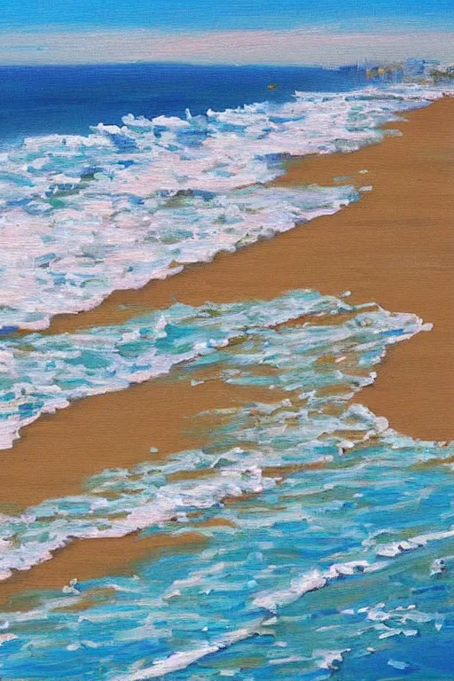 Image similar to Santa Monica Beach Painting, Beach Wall Decor